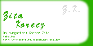 zita korecz business card
